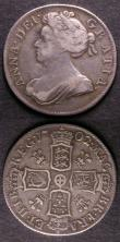 London Coins : A143 : Lot 2301 : Shillings (2) 1702 Plumes ESC 1129 Fine, 1702 VIGO ESC 1130 VG/Near Fine