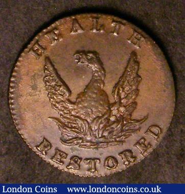 London Coins : A143 : Lot 674 : Farthing Token undated c.1820-1825 Obverse Dr.Eady 38 Dean Street Soho within Wreath, Reverse Phoeni...
