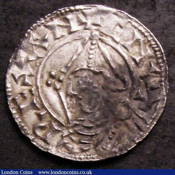 Penny Cnut Pointed Helmet type, S.1158 Cambridge Mint, moneyer Wulfsige GVF with a toning patch on the obverse : Hammered Coins : Auction 144 : Lot 1179