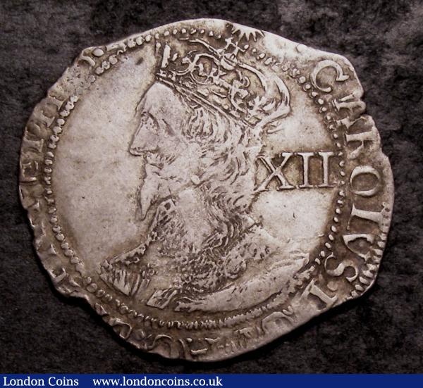 Shilling Charles I Tower Mint under Parliament S.2800 mintmark Sun NVF clipped, on an irregularly shaped flan : Hammered Coins : Auction 144 : Lot 1229