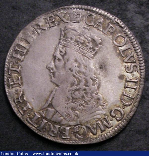 Shilling Charles II First Issue S.3308 NVF/VF toned with a small cluster of three digs behind the portrait : Hammered Coins : Auction 144 : Lot 1231