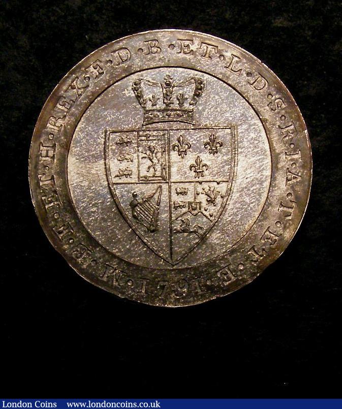 London Coins : A144 : Lot 1573 : Guinea 1791 Pattern in silver by C.H.Kuchler. Selig 1128. As Wilson and Rasmussen 105. Weight 6.39 g...