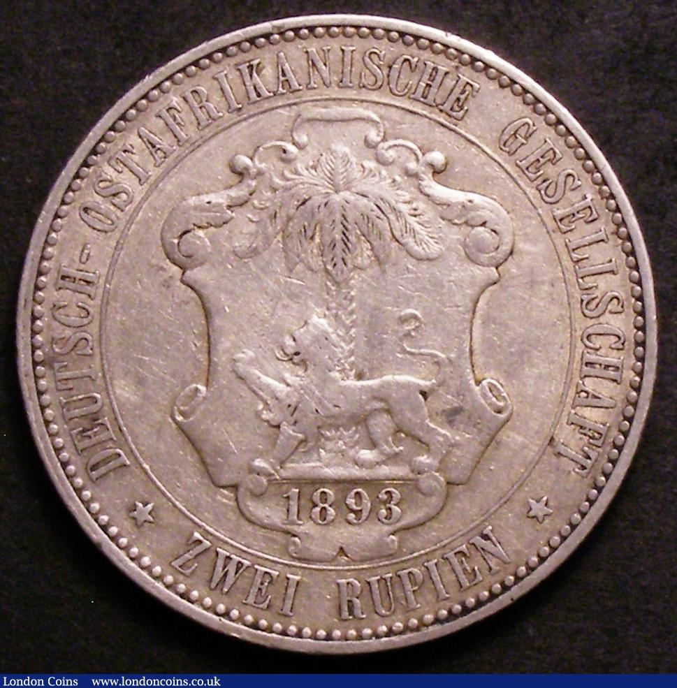 London Coins : A144 : Lot 586 : German East Africa 2 Rupien 1893 KM#5 NVF/GF and scarce