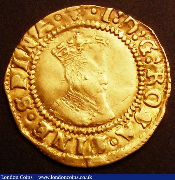 Halfcrown in Gold James I First Bust S.2530 mintmark Trefoil About VF on a slightly uneven, but full round flan : Hammered Coins : Auction 145 : Lot 1250