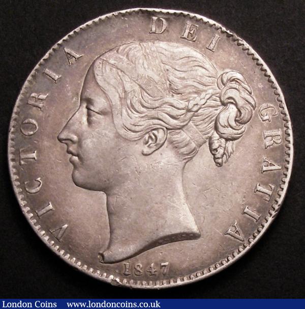 Crown 1847 Young Head ESC 286 NVF with an edge bruise at the top of the obverse : English Coins : Auction 145 : Lot 1373