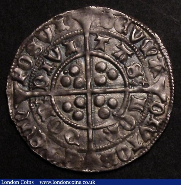 Groat Henry VI Leaf-Pellet issue 1445-1454 Leaf on breast, pellet either side of crown ANGLI legend, with extra pellet in two quarters on the reverse S.1917 GVF/VF toned on a full round flan : Hammered Coins : Auction 145 : Lot 1230