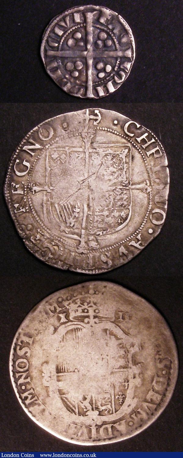 Hammered a small group (3) Shilling Philip and Mary, undated, with mark of value, full titles S.2498 Fair, Shilling Charles I S.2794 mintmark Anchor Fine or near so with some weaker areas, Penny Edward I Class 10b Fine : Hammered Coins : Auction 145 : Lot 1253