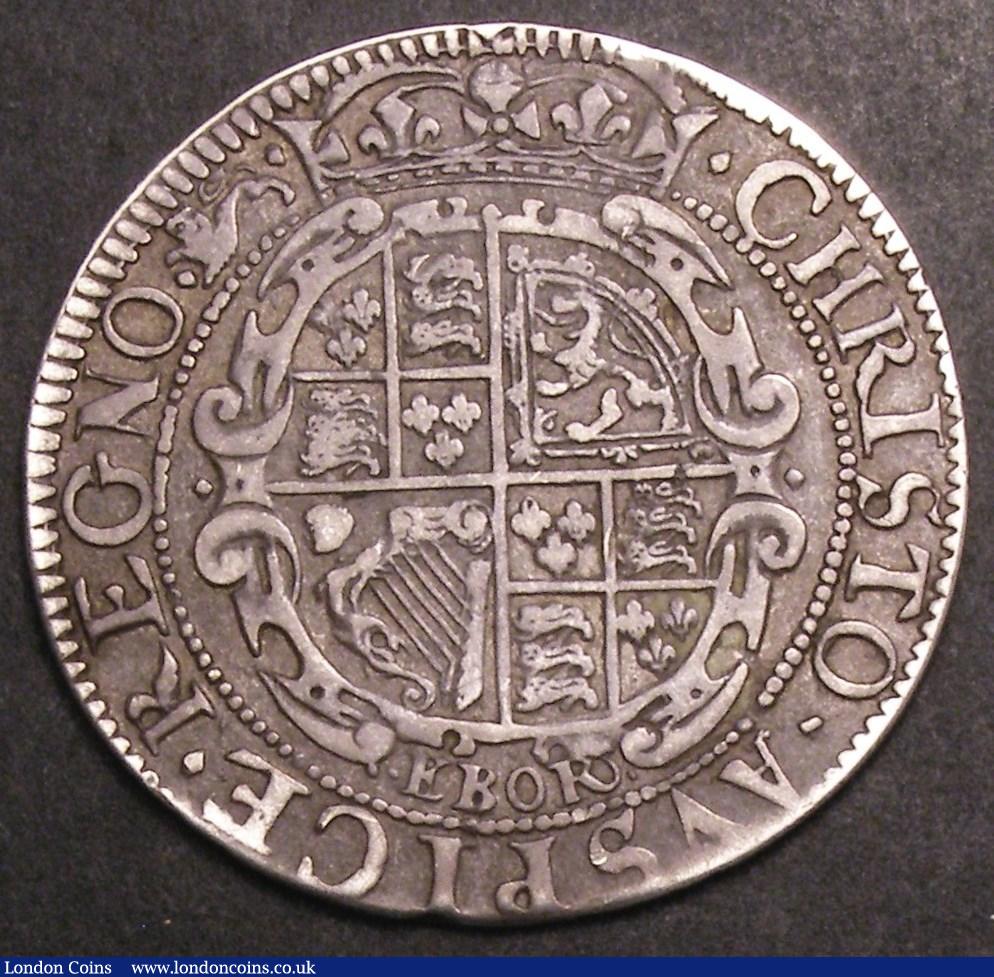 London Coins : A145 : Lot 1290 : Shilling Charles I York Mint S.2873 mintmark Lion Fine, Ex-Yorkshire collection, Ex-Glendinings 13/7...