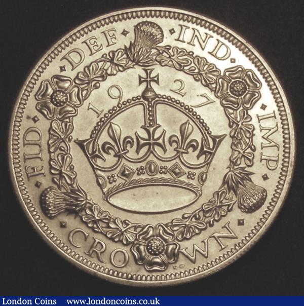 Crown 1927 Proof ESC 367 UNC and lustrous with a couple of dark toning spots within the obverse rim teeth : English Coins : Auction 145 : Lot 1412