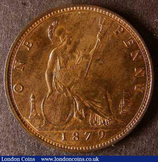 London Coins : A145 : Lot 2462 : Penny 1879 Freeman 97 dies 9+J, UNC and lustrous, slabbed and graded CGS 82, Ex-Roland Harris Collec...