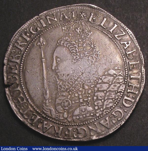Crown Elizabeth I mintmark 1 (1601) S.2582 VF or better with much sharp detail some weaker areas as often and evenly toned and a small flan crack (3 mm) at 9 O'clock : Hammered Coins : Auction 145 : Lot 1222