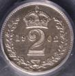 London Coins : A145 : Lot 1846 : Maundy Twopence 1902 Matt Proof CGS Variety 02 nFDC, slabbed and graded CGS UNC 85
