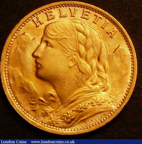 Switzerland 20 Francs 1935 LB KM#35.1 UNC : World Coins : Auction 146 : Lot 1399
