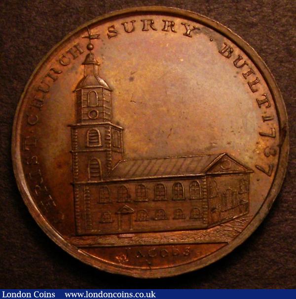 Halfpenny 18th Century Middlesex 1797 Christ Church DH670 Toned UNC with traces of lustre : Tokens : Auction 146 : Lot 1771