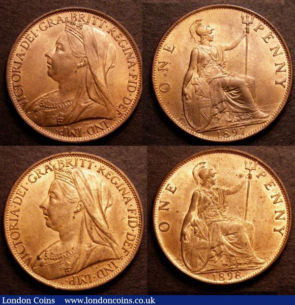Pennies (2) 1897 Freeman 145 dies 1+B Lustrous UNC. 1898 Freeman 149 dies 1+B Lustrous UNC with a few small spots : English Coins : Auction 146 : Lot 2623