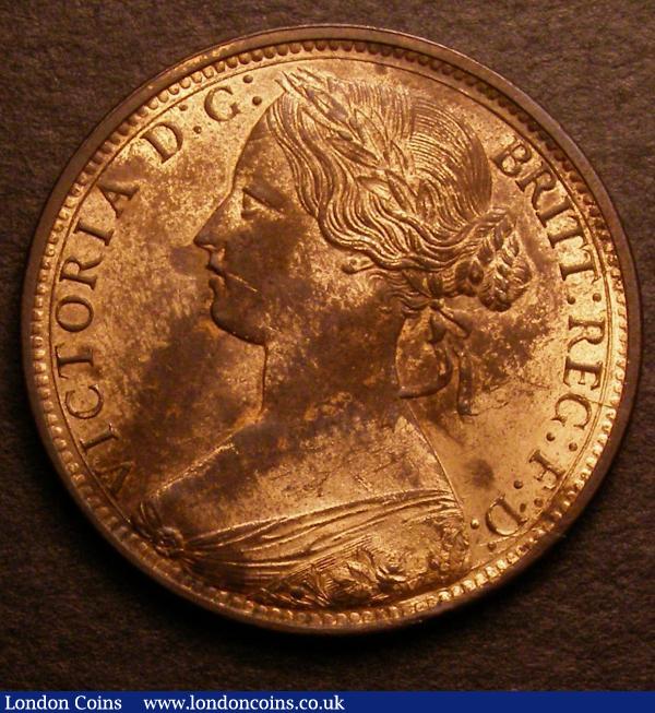 Penny 1867 Freeman 53 dies 6+G UNC with around 50% lustre, the lustre uneven on the obverse : English Coins : Auction 146 : Lot 2699