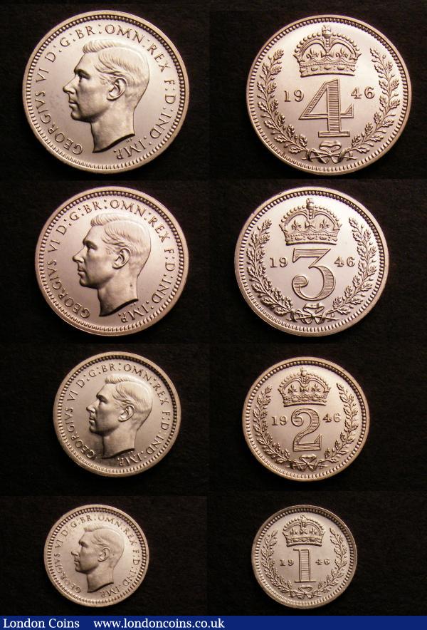 Maundy Set 1946 ESC 2563 UNC, the Penny with some small rim nicks : English Coins : Auction 146 : Lot 3267