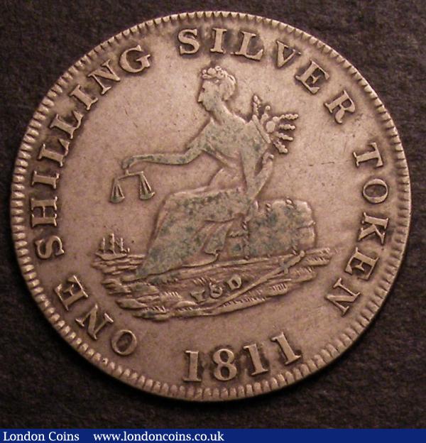 Shilling 19th Century Yorkshire, Leeds  1811 John Smalpage and S.Lumb Drapers W.18/30 Fine with some deposit on the reverse, this possibly removable : Tokens : Auction 146 : Lot 1804
