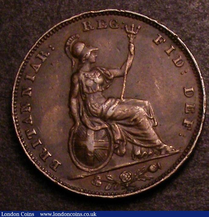 London Coins : A146 : Lot 2205 : Farthing 1843 3 over 2 unlisted by Peck, superior to the example in the Cooke Collection NVF, extrem...