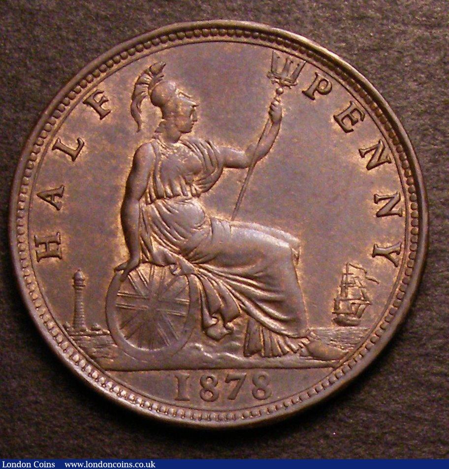 London Coins : A146 : Lot 2603 : Halfpenny 1878 Freeman 334 dies 14+O NEF with traces of lustre, rare