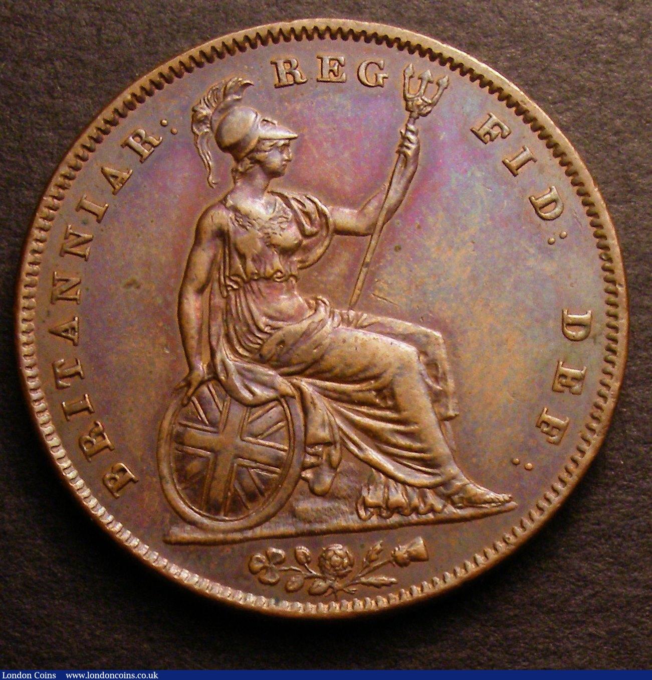 London Coins : A146 : Lot 2626 : Penny 1841 REG No Colon Peck 1484 EF once cleaned now retoned, with a few small tone spots, Ex-G.Joh...