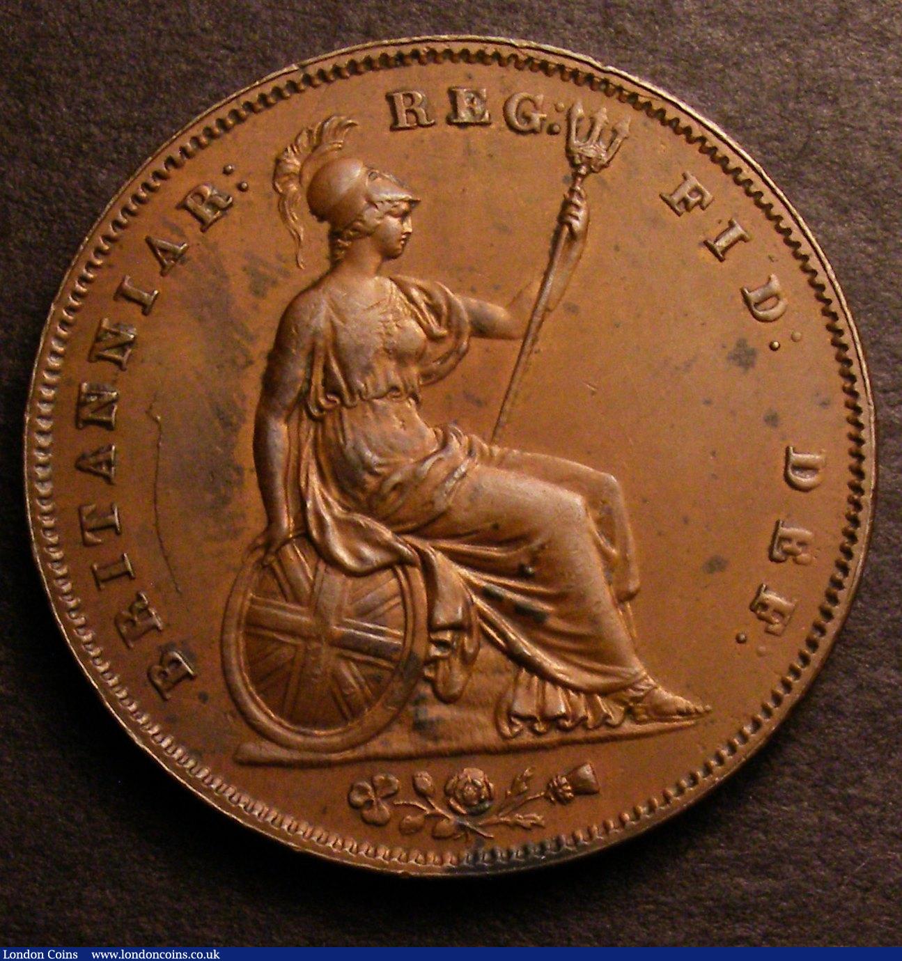 London Coins : A146 : Lot 2641 : Penny 1851 DEF Close Colon Peck 1499 NEF once cleaned with a few small spots