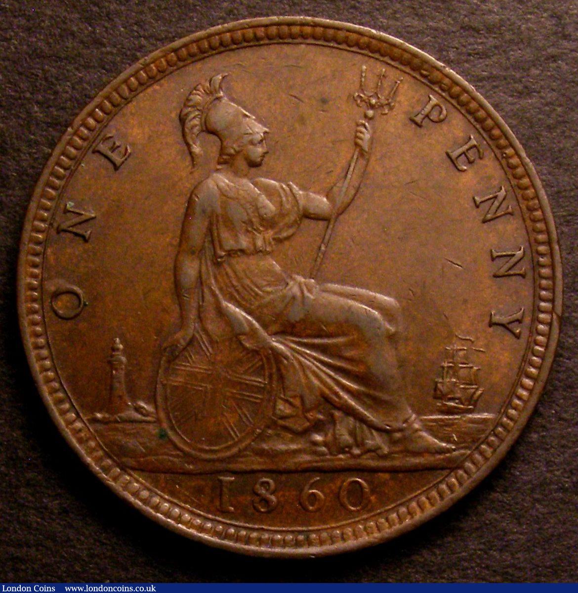 London Coins : A146 : Lot 2673 : Penny 1860 Freeman 16 dies 5+D NEF/EF, Ex-Laurie Bamford £16