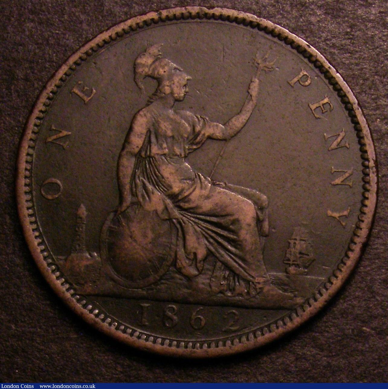 London Coins : A146 : Lot 2690 : Penny 1862 8 over 6 in date Freeman 39A dies 6+G, Near Fine, Satin (2003) estimates 7 examples known...