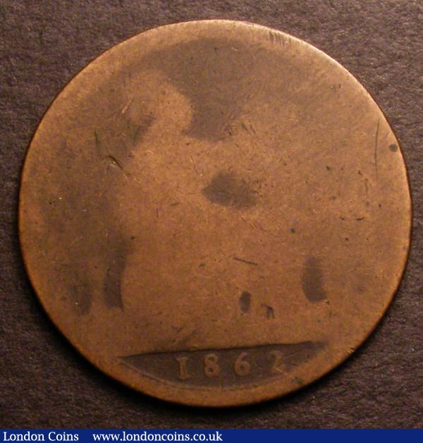Penny 1862 Small Date from Halfpenny die Freeman 41 dies 6+G only Poor but with the date area clear : English Coins : Auction 146 : Lot 2692