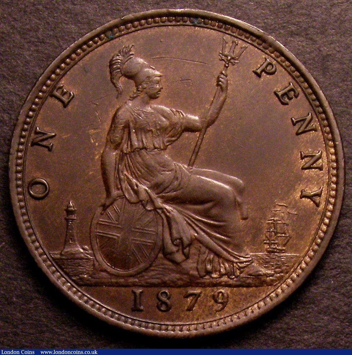 London Coins : A146 : Lot 2716 : Penny 1879 Freeman 97 dies 9+J EF with some old scuffs, Ex-G.Monk £6.50