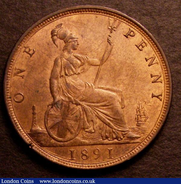 Penny 1891 Freeman 132 dies 12+N UNC or near so with good lustre and a few small spots, Ex-D.Craddock £10 : English Coins : Auction 146 : Lot 2733