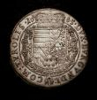 London Coins : A146 : Lot 1052 : Austria Thaler 1665 Hall Mint KM#1239.2 Dav.3370A EF with a planchet clip at 3 o'clock on the o...