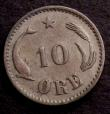 London Coins : A146 : Lot 1135 : Denmark 10 Ore 1886 KM#795.1 Fine/Good Fine, Rare