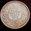 London Coins : A146 : Lot 1224 : India Half Rupee 1912 Calcutta KM#522 Lustrous UNC and with prooflike fields, nicely struck, a most ...
