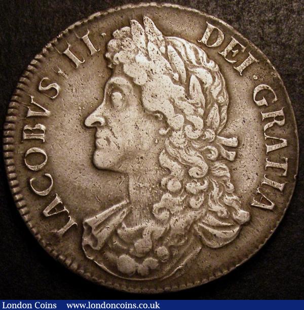 Crown 1687 ESC 78 Good Fine, the reverse slightly better with some light haymarking : English Coins : Auction 147 : Lot 2086