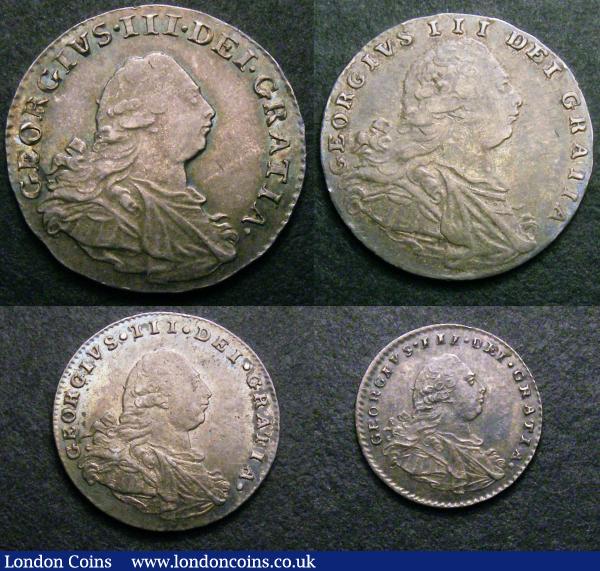 Maundy Set 1800 ESC 2421 Fourpence VF, Threepence NVF/GF, Twopence EF/NEF toned, Penny EF toned : English Coins : Auction 147 : Lot 2759