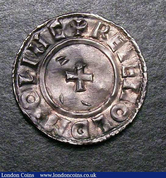 Penny Aethelred II Last Small Cross type Lincoln Mint, moneyer REIENOLD VF or slightly better with an attractive dark tone : Hammered Coins : Auction 147 : Lot 1873