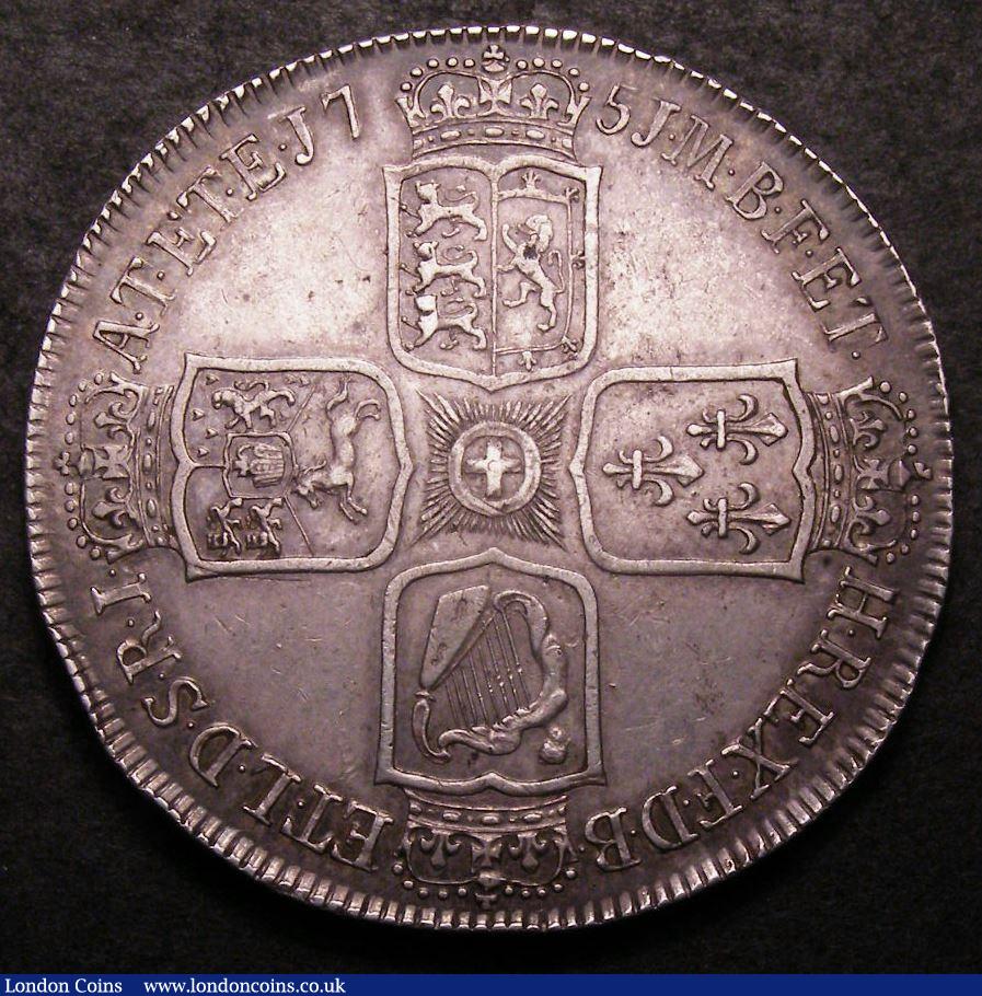 London Coins : A147 : Lot 1986 : Crown 1751 ESC 128 NEF with an attractive grey tone, slabbed and graded CGS 55 Ex-London Coins Aucti...