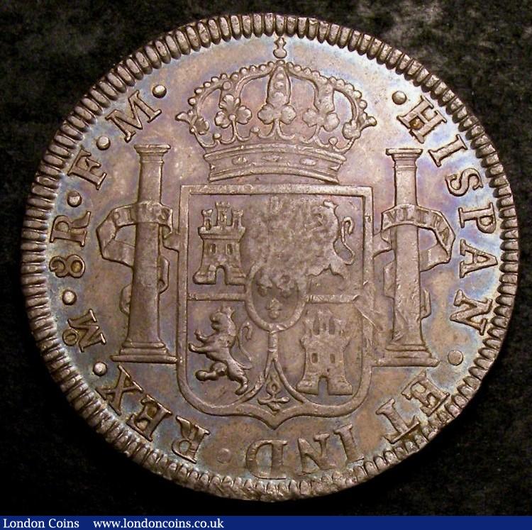 London Coins : A147 : Lot 2056 : Dollar George III Octagonal Countermark on a Mexico City 8 Reales 1795 EF toned, host coin EF, slabb...