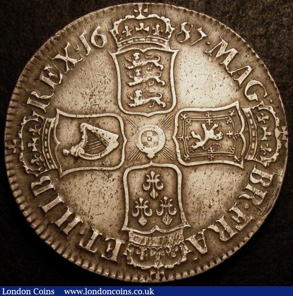 Crown 1687 ESC 78 Good Fine, the reverse slightly better with some light haymarking : English Coins : Auction 147 : Lot 2086