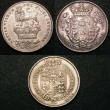 London Coins : A147 : Lot 3207 : Sixpences (3) 1821 ESC 1654 VF/NVF with some contact marks, 1825 ESC 1659 NVF, 1829 ESC 1666 GVF/VF