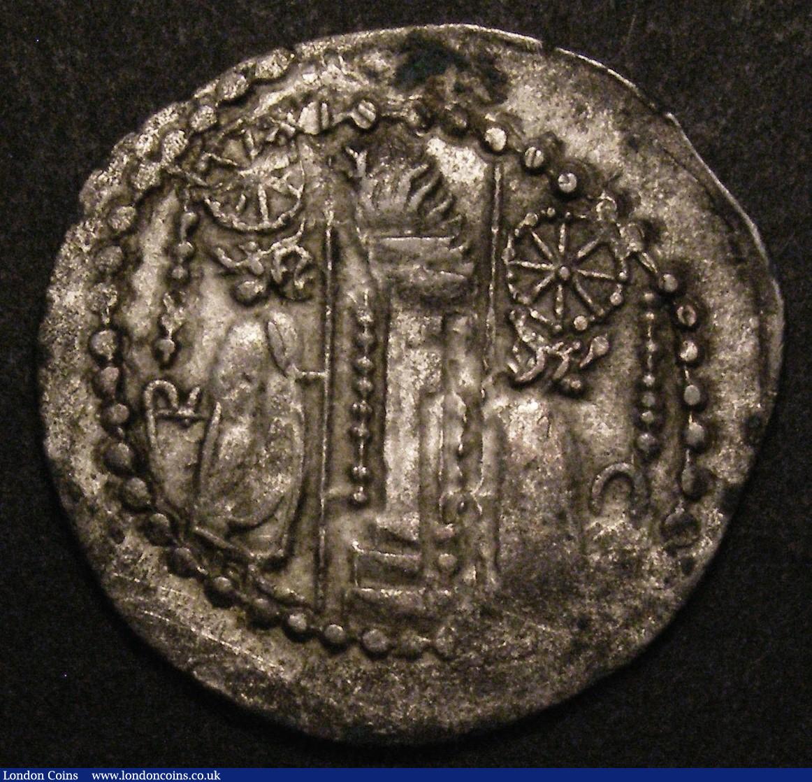 London Coins : A147 : Lot 702 : Afghanistan Billon Drachma Hephthalite Napki Malka 500 -576 Kabul Valley + Zabul VF