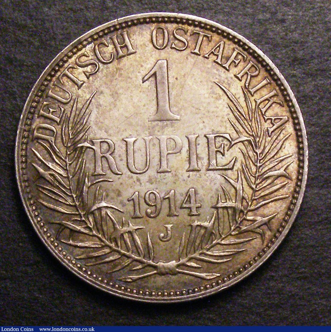 London Coins : A147 : Lot 761 : German East Africa Rupien 1910J KM#10 A/UNC nicely toned with some light contact marks