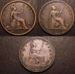 London Coins : A147 : Lot 1697 : Pennies (3) 1860 Beaded Border Freeman 1 dies 1+A VG, 1860 Beaded Border Freeman 6 dies 1+B About Fi...