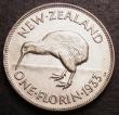 London Coins : A147 : Lot 872 : New Zealand Florin 1933 KM#4 Lustrous UNC with some dark toning around the rims