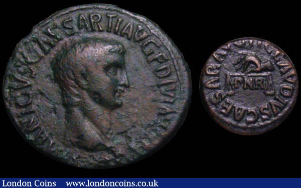Copper As. Germanicus, struck by his brother Claudius, Rome 42 rev. legend around SC (RCV 1905) NVF, rev slightly off-centre: Quadrans Claudius, Rome 42, obv hand holding scales (RCV 1866) VF (2) : Ancient Coins : Auction 148 : Lot 1395
