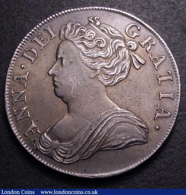 Crown 1713 Roses and Plumes ESC 109 Bold VF with grey tone and some contact marks : English Coins : Auction 148 : Lot 1668