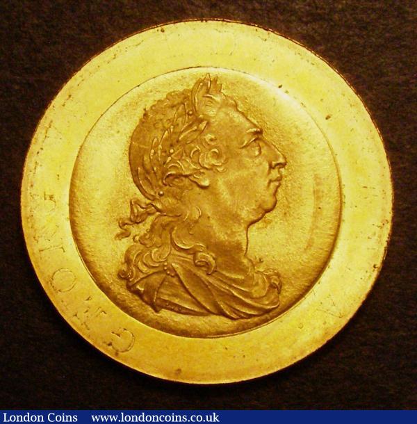 Guinea 1798 Pattern in gilt copper by C.H.Kuchler. Obverse Laureate Bust right, Reverse Crowned Shape-shaped shield, with both obverse and reverse showing faint signs of legends and 1798 date, as Wilson and Rasmussen 109, weight 4.25 grammes, Lustrous UNC and extremely rare, (EX LCA 144 March 2014 Lot 1580 realised £2,000) : English Coins : Auction 148 : Lot 1895