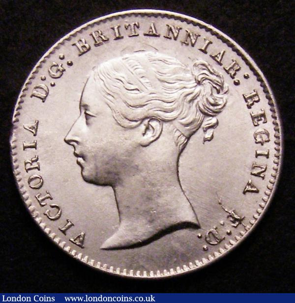 Threepence 1859 Obverse 1 Ear fully shows ESC 2066 A/UNC : English Coins : Auction 148 : Lot 2557
