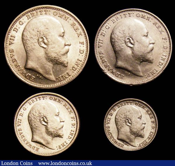 Maundy Set 1906 ESC 2522 Fourpence, Twopence and Penny GEF to UNC, the Threepence a currency issue GVF : English Bulk Lots : Auction 148 : Lot 2892